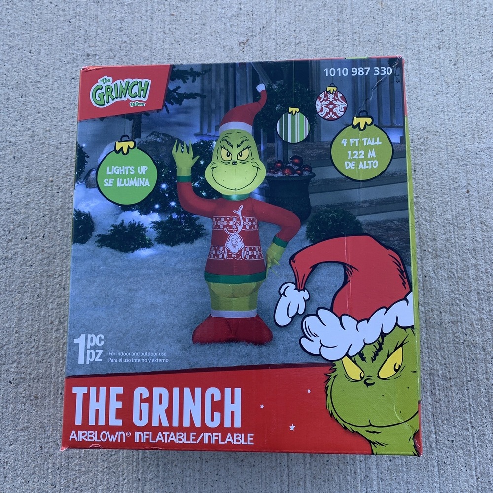 The Grinch Max Christmas Sweater 4-Foot Gemmy LED Outdoor Airblown Inflatable